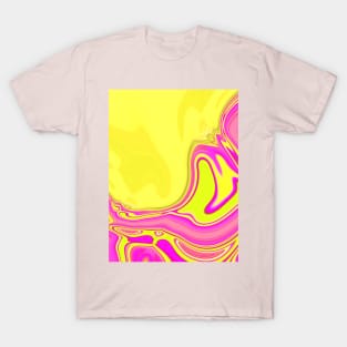 1980s preppy abstract colorful pink yellow swirls T-Shirt